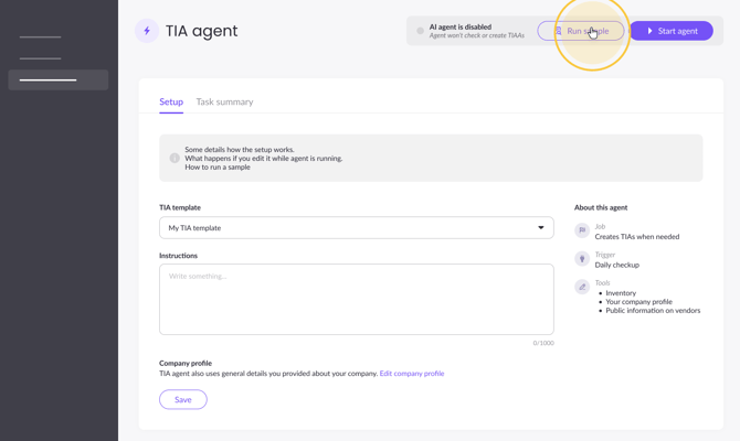 Review step - run sample