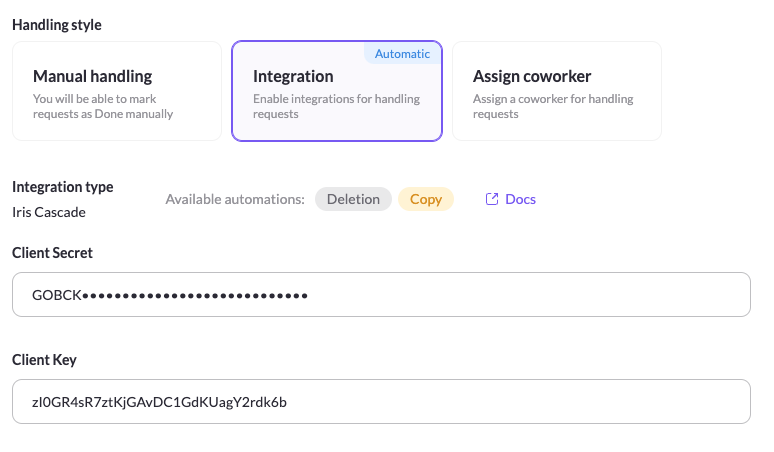Iris Integration